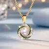 Conjunto de Colar e Brincos de Pérola Vermelha, Pequeno e Sofisticado, Joias de Estilo Elegante e Fresco, Fábrica de Origem Yiwu