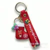 Llavero de Santa Claus transfronterizo, colgante de figura de goma blanda 3D, colgante de suministros navideños de dibujos animados, decoración de árbol de Navidad
