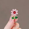 Accesorios de suéter con broche de diamantes de margaritas y girasoles Van Gogh con esmalte floral japonés y coreano de alta gama