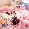 Judy Mickey Tamanho Grande Espessado Leite Fleece Conjunto de Quatro Peças Infantil Princesa Coral Fleece Capa de Edredom Lençol de Cama Conjunto de Três Peças Roupa de Cama