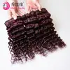 Trama de Cabelo Humano Ondulado Profundo Indiano Cru Vermelho