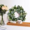 Guirnalda de Hojas de Eucalipto de Planta Verde Amazónica Corona de Flores Artificiales Decoración de Puerta de Sala de Estar Decoración Exterior Planta Artificial