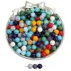 Paquete de Materiales para Pulsera Collar Joyería Accesorios, Cuentas Redondas Color Sólido Retro de Vidrio de 8 mm Hechas a Mano con Cuentas