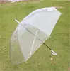 Guarda-chuva transparente de cabo longo, fresco e simples, guarda-chuva automático de haste reta colorido, atacado, presente, guarda-chuva para publicidade, estampa de logotipo, presente corporativo