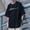 Camiseta masculina de manga curta 2026 nova casual moderna marca corte solto versátil masculina top de meia-manga vestuário masculino