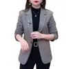 Blazer corto para mujer 2026, talla petite, nueva colección primavera/otoño 2026, blazer de cuadros slim-fit, top versátil