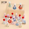 Chapéu Mini com Laço Estilo Coreano Decoração de Bolo Ornamento Pom-Pom Chapéu de Aniversário Decoração de Mesa de Confeitaria