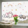 Variedad de Pegatinas para Ventanas de Animales Lindos de Dibujos Animados para Puertas de Cristal y Ventanas, Pegatinas de Cristal de Adhesión Estática con Visibilidad de Doble Cara