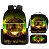 Mochila de Halloween Mais Vendida da Amazon, Conjunto de Três Peças Fantasma Abóbora, Mochila Escolar para Estudantes do Ensino Fundamental e Médio, Mochila Infantil, Bolsa de Ombro