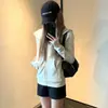 Jaqueta moletom de corte justo para mulheres, novo estilo outono e inverno 2026, com forro de fleece, com capuz, jaqueta casual curta para pessoas petites, adequada para o uso diário