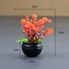 Planta Verde Simulada Flor de Eucalipto em Vaso Decoração para Sala de Estar de Casa Plástico Pequeno Bonsai Folha da Fortuna Flores Artificiais Plantas Ornamentos