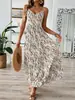 Vestido de tirantes estilo resort europeo y americano para mujer transfronterizo colección primavera/verano 2026 con diseño de rayas irregulares vestido largo en stock