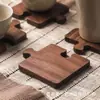 Tapete Criativo para Chá Kung Fu Montanha-russa de Café de Madeira Nogueira Preta Montanha-russa de Chá com Isolamento Térmico Montanha-russa de Madeira Maciça