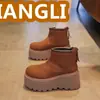 Botas Martin da Moda para Mulheres Petite com Solado Grosso Inverno 2025 Novas Confortáveis de Pelúcia Quentes Super Tendência Botas Slim