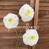 Nuevo Modelo de Flores de Hibisco Artificiales de 3 Cabezas, Flores Artificiales de Hibisco Estilo Pintura al Óleo para Bodas, Decoraciones de Salón de Bodas y Decoración del Hogar