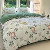 Juego Fresco y Sencillo de Cuatro Piezas para Cama Individual, Ropa de Cama Estilo Dibujos Animados, Funda de Edredón de Una Pieza, Juego de Tres Piezas con Impresión y Teñido Reactivo