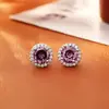 Brincos Explosivos de Zircônia Colorida de Alta Qualidade Agulha de Prata S925 Moda Simples Luxo Acessível Brincos Versáteis Brincos Unissex