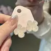 Pendientes de Botón Florales de Cristal Nuevos de Verano Exquisitos Pendientes de Dulce Temperamento Pendiente de Sensación de Lujo Ligero Sentido de Diseño de Pendiente Nicho