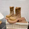 2026 Primavera/Verão Novo Estilo Comércio Exterior 2026 Estilo Britânico Sapatos Femininos de Solado Grosso Botas Fashion Casuais Retro Curtas Transfronteiriços