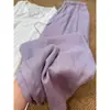 Pantalones Morados de Pierna Ancha Estilo Suave para Mujer, Nuevo Estilo de Verano, Pantalones Casuales Súper Elegantes, Pantalones de Pierna Recta, Pantalones Largos, Versátiles