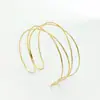 Pulseira de Braço Aberto em Metal Ondulado Estilo Minimalista Cool Conjunto de Pulseiras de Anel de Braço Geométricas de Raio Conjunto de Pulseiras de Braço de Raio