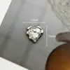 Novos Acessórios de Liga de Metal em Formato de Coração com Diamante Único, Apliques Decorativos Simples, Acessórios de Cabelo Feitos à Mão, Capa de Celular, Materiais para DIY em Roupas