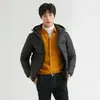 Chic de Lago Plano Estilo Coreano Nuevo Chaqueta de Plumón 90% con Capucha para Hombre Joven Abrigo Grueso Tallas Grandes