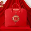 Bolsa de Almacenamiento para Colcha de Boda, Colcha de Dote, Colcha de Boda para el Hogar, Bolsa de Boda, Juego de Cuatro Piezas de Dote, Bolsa de Embalaje Roja, Tela Oxford