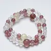 Pulsera de Cristal de Bayas, Cristal Natural, Cristal de Fresa, Cristal de Limón para Mujer, Pulsera Versátil, Regalo, Venta al por Mayor