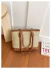 Bolso de mano de paja tipo patchwork de gran capacidad estilo coreano para mujer, bolso tejido casual de moda, bolso de hombro tipo tote para la playa