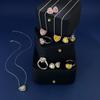 Juego de Joyería de Zirconia Corte Flor de Hielo en Forma de Corazón Joyería de Lujo Ligero de Alta Gama Aretes Anillo Collar de Zirconia en Forma de Corazón