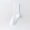Meias Masculinas Brancas Puras de Cano Médio, Estilo Primavera e Outono, Algodão Puro, Resistentes a Odores, Prevenção de Pé de Atleta, Meias Brancas Masculinas Longas de Cano Médio Sem Costura, Zhuji
