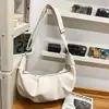 2026 Bolso de Hombro Cruzado Informal Estilo Perezoso Forma de Cuerno Plegado Vintage de Gran Capacidad Estilo Coreano Ins