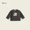 2025 Roupas Infantis Outono Novo Estilo Infantil Estilo Coreano Moletom de Outono Camiseta de Manga Longa Respirável Amiga da Pele Camiseta Básica para Meninos e Meninas