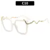 Nuevas de Moda Cuadradas para Mujer Gafas de Sol con Templo en Forma de Serpiente Tendencia Transfronteriza Europea y Americana Gafas Personalizadas de Gama Alta Planas