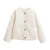 Moda Fashion Versátil Casual Simples Cor Lisa Acolchoada de Botão Único Jaqueta de Algodão 2025 Outono Inverno 8372279