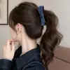 Pinza para el pelo de lazo azul denim simple, única y no repetitiva, pinza banana para coleta alta, pinza de torsión elegante para recogidos para mujer