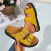 Chinelos Birkenstock de Solado Grosso para Mulheres Verão Roupa Externa Macios Solado Macio 2025 Verão Novos Sapatilhas Versáteis com Solado Rasteira Sandálias Birkenstock de Praia