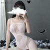 Ropa interior sexy de conejo caliente con tirantes de malla y entrepierna abierta. Medias negras Siaman Passion Temptation 8863