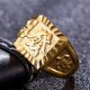 Anel de latão banhado a ouro fortuna Anel aberto masculino Anel pequeno masculino banhado a ouro 24k anel masculino