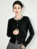 26 Outono Novo Série Cinza Claro Doce Estilo Francês Jovem Cardigan de Tricô Pesado com Contas Casaco 22793