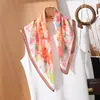 Pañuelo de Seda Artístico Morandi de 70 cm para Mujer, Pañuelo Cuadrado Versátil de Alta Gama, Adecuado para Viajar al Trabajo, Elegante para Camisas y Trajes, Pañuelo Pequeño para el Cuello, Bufanda