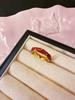 Anillo Abierto de Dedo Índice de Moda Simple y Versátil para Mujer, Otoño e Invierno, Lujo de Luz Roja de Año Nuevo, Nicho de Gama Alta