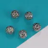 Accesorios de bola de plata de ley S925, cuentas huecas brillantes retro con cuentas, material DIY hecho a mano, joyería de plata al por mayor