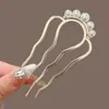 Herramienta Perezosa para Peinar el Cabello Hacedor de Moños Peine de Cuatro Dientes Pasador de Pelo Pinza para el Pelo de Inserción Inversa Pasador de Pelo en Forma de U Accesorio de Peinado para Mujeres