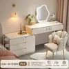 Penteadeira cuidadosamente selecionada para quarto, mesa de cabeceira simples e moderna, mesa de maquiagem com armário de armazenamento, nova escrivaninha de maquiagem integrada em estilo creme