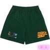 Pantalones cortos de baloncesto americanos de marca de moda de verano para fitness, running, secado rápido, transpirables, de malla para playa, hasta la rodilla.
