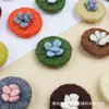 Botón de Hilo de Lana Puro Hecho a Mano Baixi Suéter de Doble Color Abrigo de Lana Crochet Botón Chaqueta Botón Decorativo Accesorios