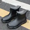 Botas de Pesca de Cano Curto Transfronteiriças, Sapatos de Borracha Espessos com Solado Plano, Sapatos de Viagem ao Ar Livre, Galochas, Sapatos Masculinos Atacado
