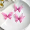 Pacote com 3 Borboletas de Tule 3D de Camada Dupla de 5cm para Acessórios de Cabelo DIY Feitos à Mão, Materiais de Decoração, Brincos de Maquiagem Facial Estilo Antigo Hanfu